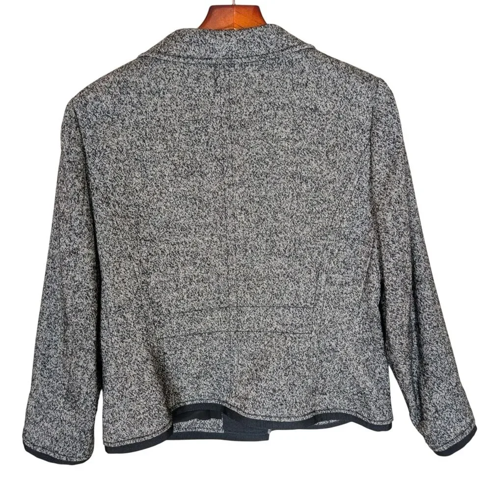 Per Se Women's Gray Black Wool Blend Tweed 2 Piece Skirt Suit Size US 16 UK 18 - Picture 5 of 16